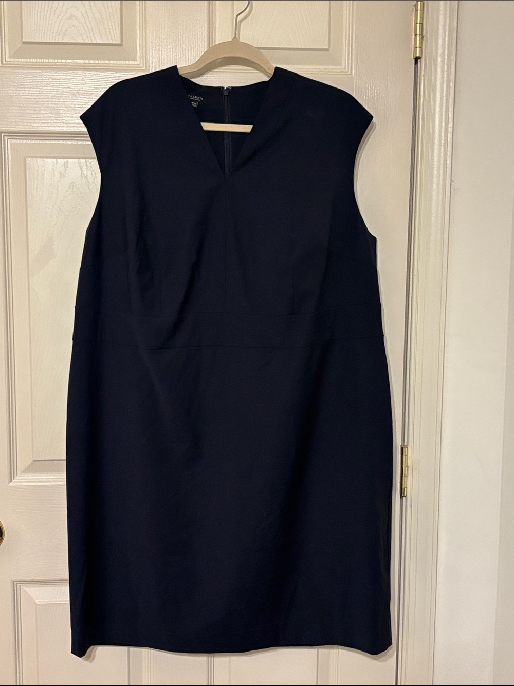 Talbots Navy Sleeveless Sheath Wool Stretch BlendDress 14WP
